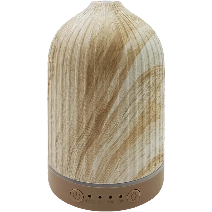 Green-Life ceramic ultrasonic diffuser GF24EA145C25 with water transfer printing finish, designed for buyers who need wood look styling, production flexibility, and scalable OEM diffuser programs.