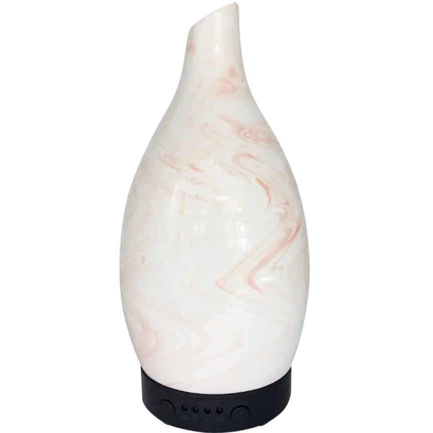 Green-Life ceramic ultrasonic diffuser GF24EA148C25 with water transfer printing finish, designed for buyers who need wood look styling, production flexibility, and scalable OEM diffuser programs.