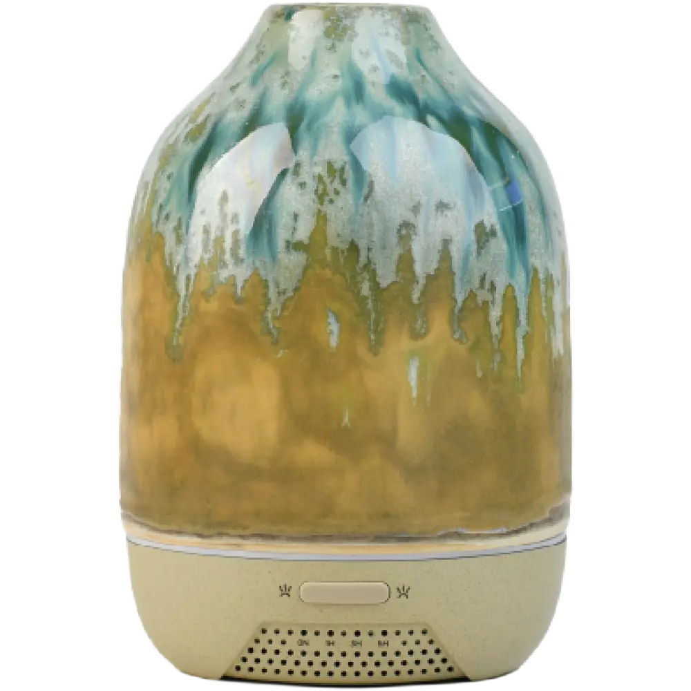 Green-Life ceramic ultrasonic diffuser GF25EA165A with artistic glaze texture, suitable for premium home fragrance collections, boutique retail programs, and design led diffuser sourcing.