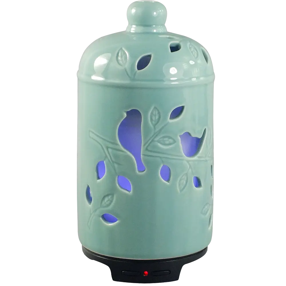 Green-Life ceramic ultrasonic diffuser GL26EA666 with nature inspired accents, developed for fragrance brands and importers seeking fresh botanical design directions in ultrasonic diffuser ranges.