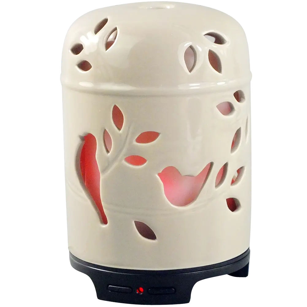 Green-Life ceramic ultrasonic diffuser GLE17339 with nature inspired accents, developed for fragrance brands and importers seeking fresh botanical design directions in ultrasonic diffuser ranges.