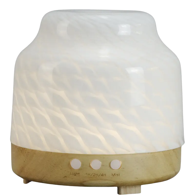 Green-Life simple modern glass ultrasonic diffuser GF24EA0913E41 featuring clean design and soft lighting, suitable for contemporary aromatherapy product ranges.