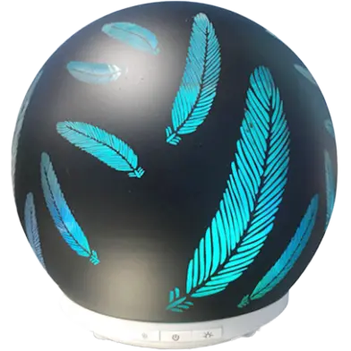 Green-Life glass ultrasonic diffuser GF24EA114E16 with laser engraved decorative patterns, designed for home fragrance brands looking for elegant and customizable diffuser designs.