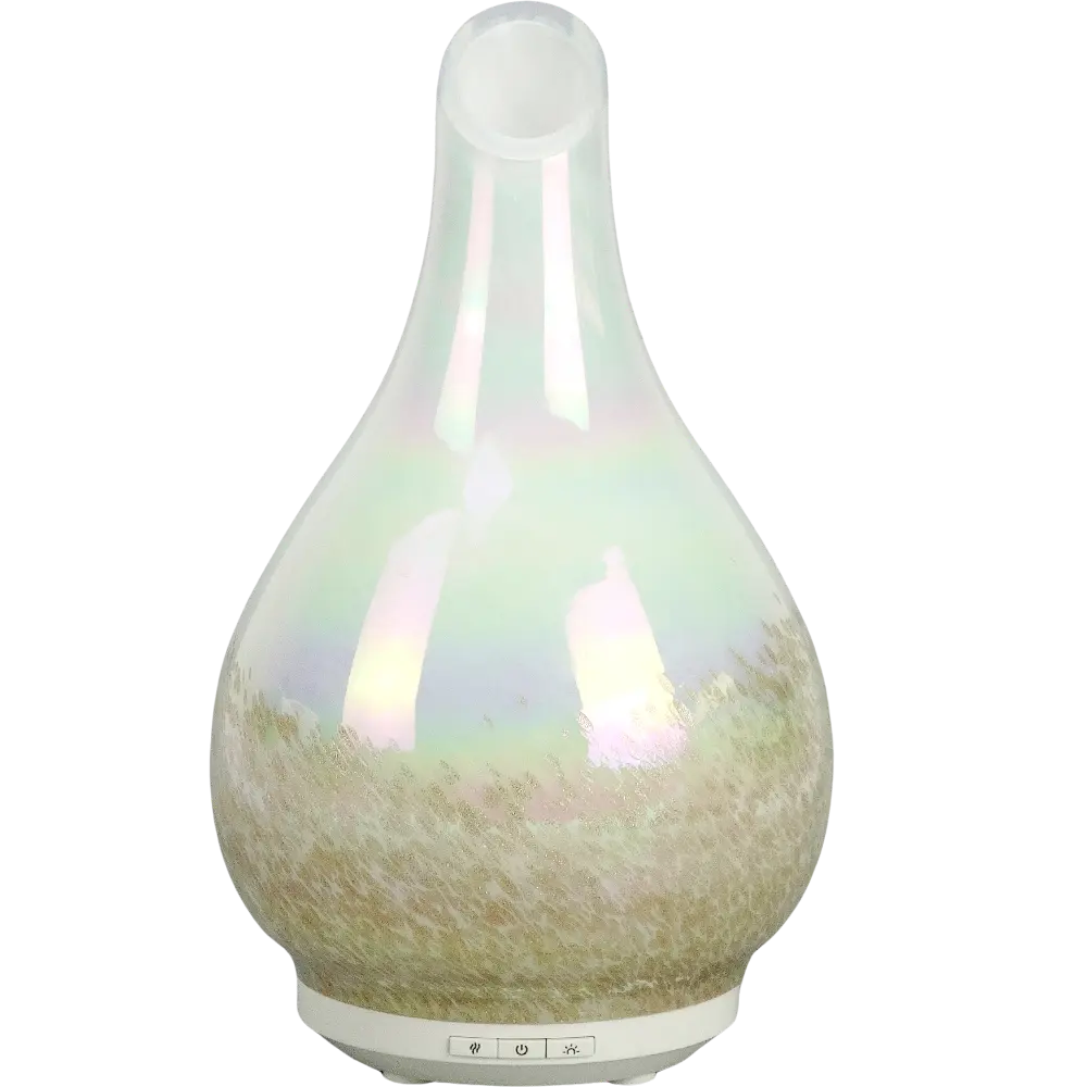 Green-Life Liuli style glass ultrasonic diffuser GF24EA7062 featuring colorful artistic glass design, ideal for aromatherapy brands and importers seeking distinctive decorative diffuser collections.