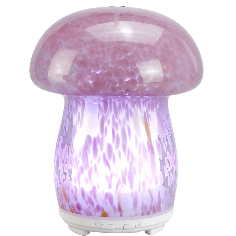 Green-Life Liuli style glass ultrasonic diffuser GF25EA0692 featuring colorful artistic glass design, ideal for aromatherapy brands and importers seeking distinctive decorative diffuser collections.