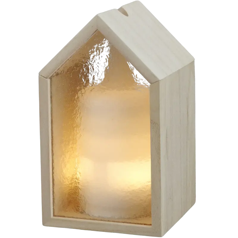 Green-Life glass ultrasonic diffuser GL25EA858 with wood framed decorative structure, blending natural materials with ultrasonic aroma technology for premium home fragrance brands.