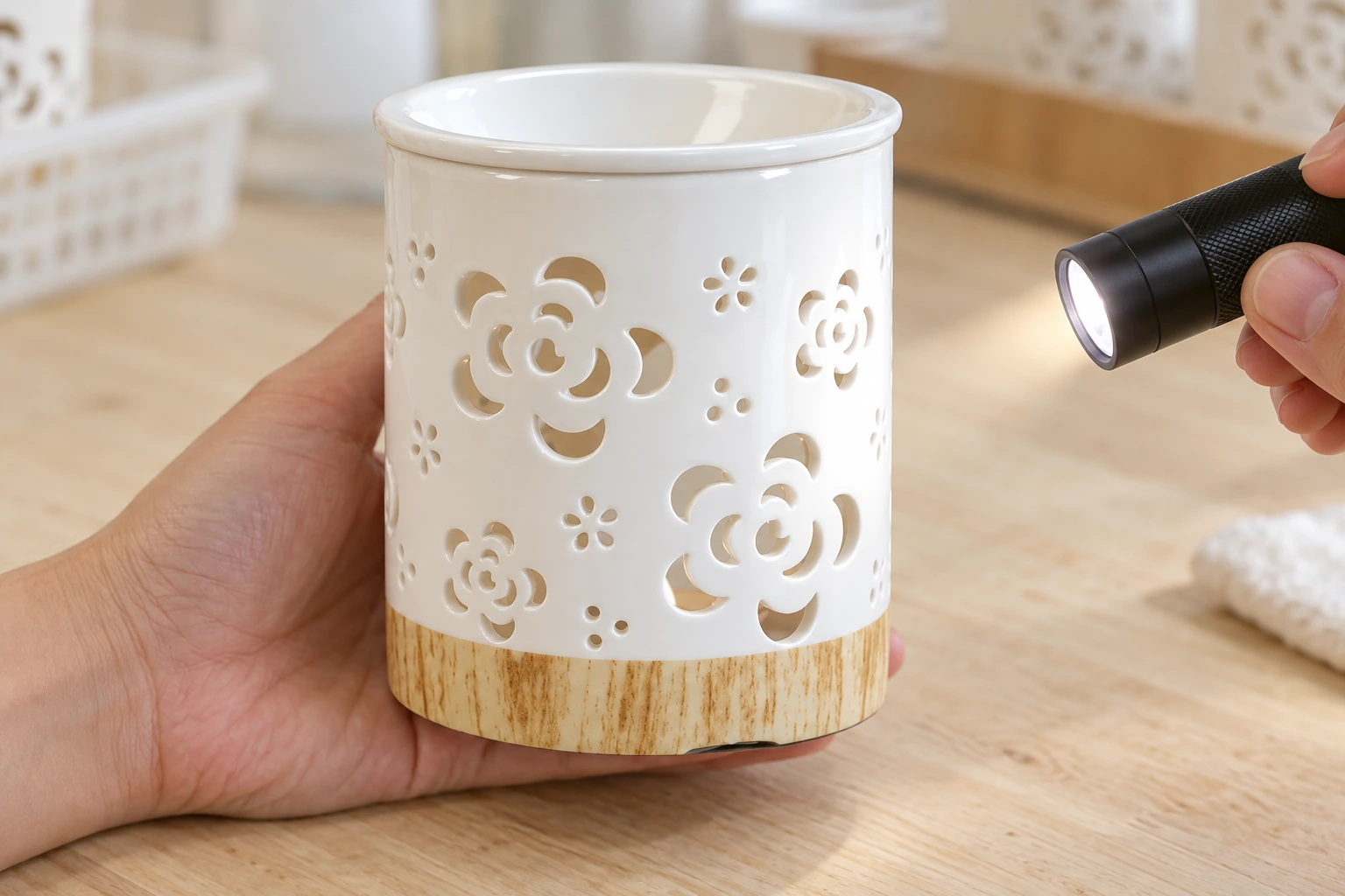 Inspect ceramic cutout edges for visible workmanship concerns