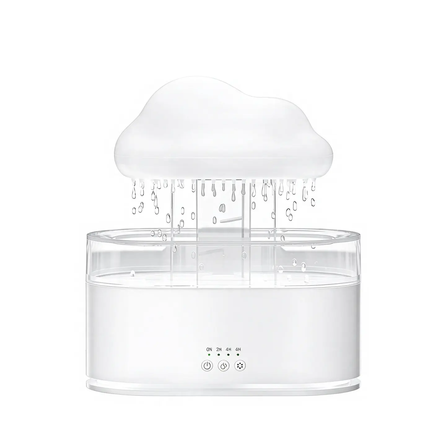 Green-Life plastic ultrasonic diffuser GF25EA1556E43 with raindrop visual effect, featuring cascading water droplets and mist diffusion for unique decorative aromatherapy experiences.