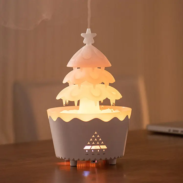 Green-Life plastic ultrasonic diffuser GF25EAV53E46 with raindrop visual effect, featuring cascading water droplets and mist diffusion for unique decorative aromatherapy experiences.