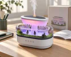 Diffuseur à ultrasons GF25EA286E46 (format paysage), livré avec un livret d'instructions et son emballage de vente au détail